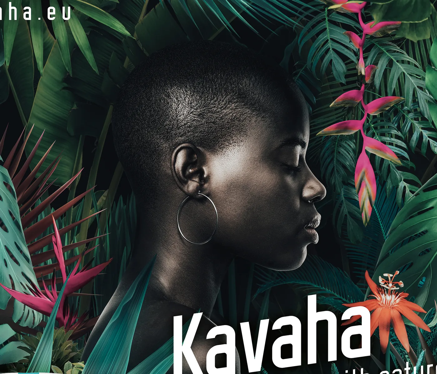 Kavaha key visual: a woman among tropical leaves